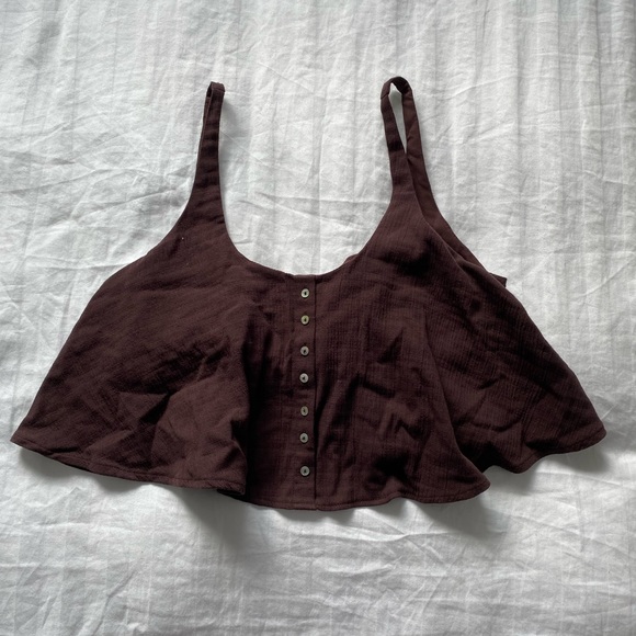 Zara Brown Flowy Tank - Picture 1 of 2